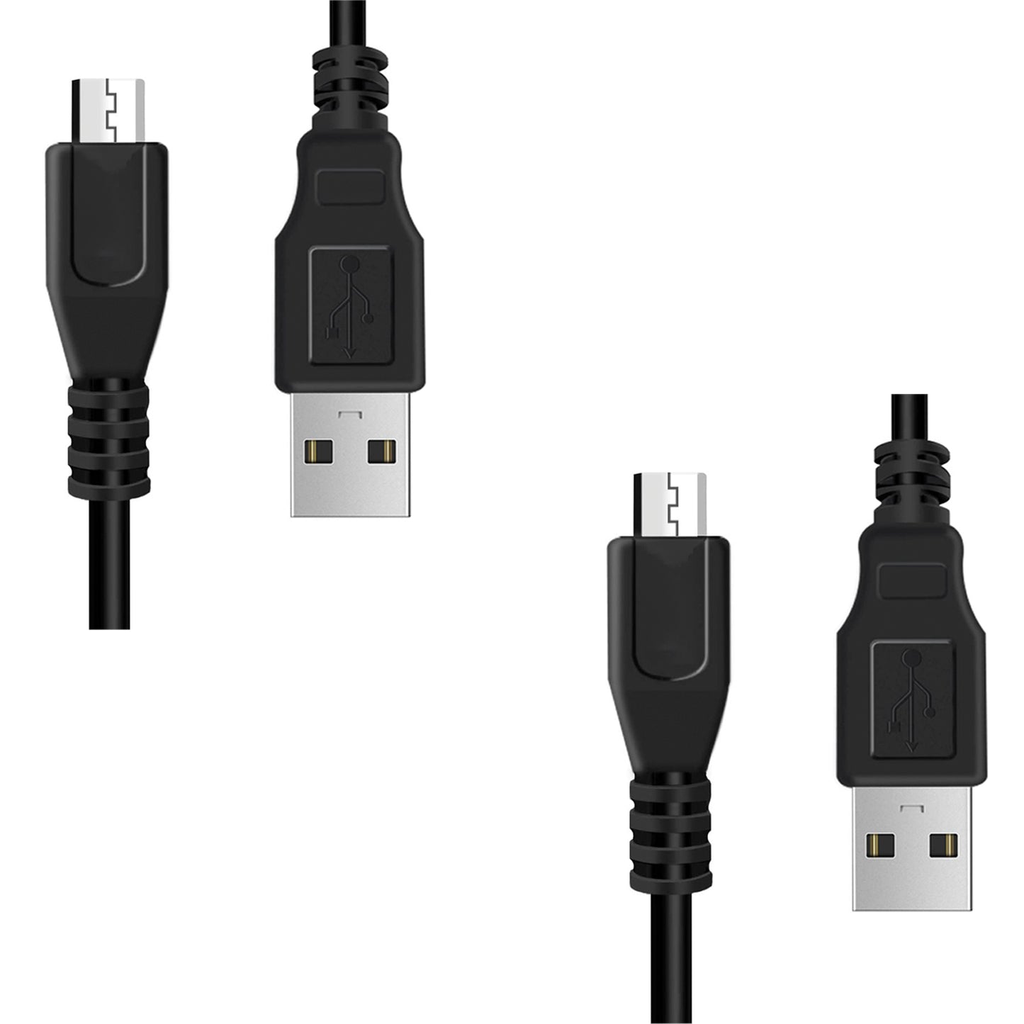 PS4 Controller Charger Cable 10ft, 2 Pcs, Black